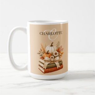 Taza De Café Hermoso recuerdo floral de otoño libresco