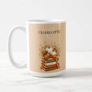 Taza De Café Hermoso recuerdo floral de otoño libresco