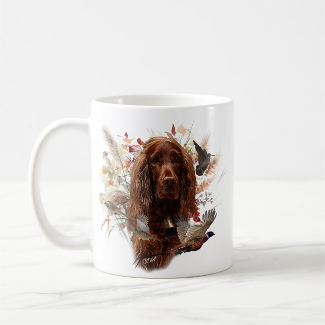 Taza De Café Hermoso Red Setter Irlandés (Izquierda)