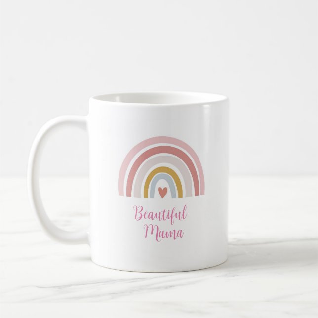 Taza De Café hermoso regalo de Mama Mug con madre rosa arco iri (Izquierda)