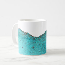 Taza De Café Hermoso resumen de arte turquesa de tinta dorada