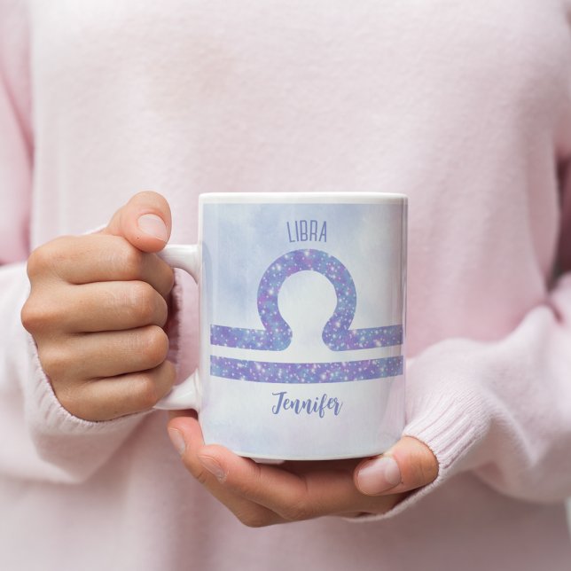 Taza De Café Hermoso Rótulo de Astrología Libra Personalizado P (Subido por el creador)