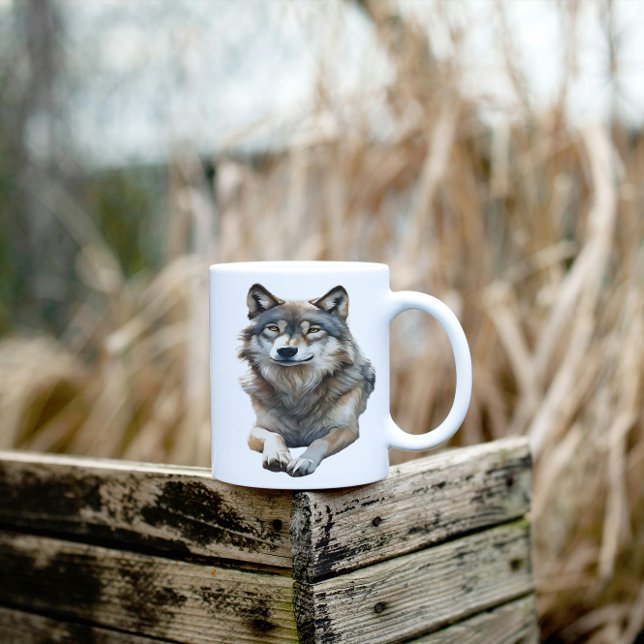 Taza De Café Hermoso salón Gray Wolf (Subido por el creador)