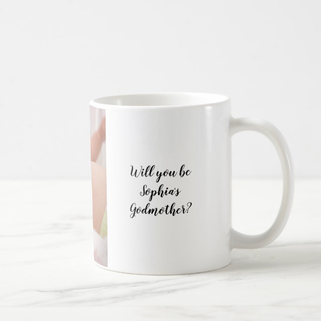 Taza De Café Hermoso Serás Madrina Baptismo Fotográfico (Derecha)