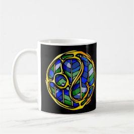 Taza De Café Hermoso Símbolo León Gemstone Azul