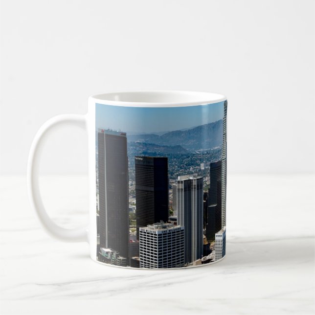Taza De Café Hermoso Skyline Downtown Los Angeles California (Izquierda)
