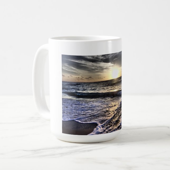 Taza De Café Hermoso Sol Y Océano (Anverso izquierdo)