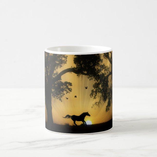 Taza De Café Hermoso Surreal Corriendo Café de Caballo (Centro)