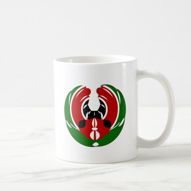 Taza De Café Hermoso tapiz keniano: mariposa de bandera keniana (Derecha)