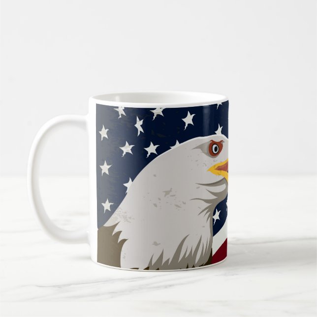 Taza De Café Hermoso tazón de café con la bandera de Eagle y Es (Izquierda)