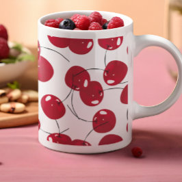 Taza De Café Hermoso tema de cerezo rojo fresco