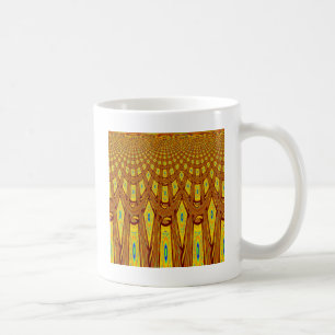Taza De Café Hermoso vector de impresión tribal africana Golden