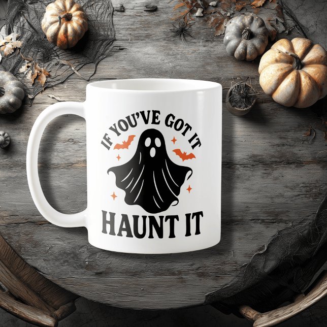 Taza De Café Hermoso y cocinado, fantasma de Halloween, murciél (Subido por el creador)