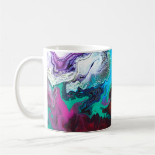 Taza De Café Hermoso y colorido diseño abstracto de mármol