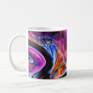 Taza De Café Hermoso y Colorido Diseño de Mármol Abstracto