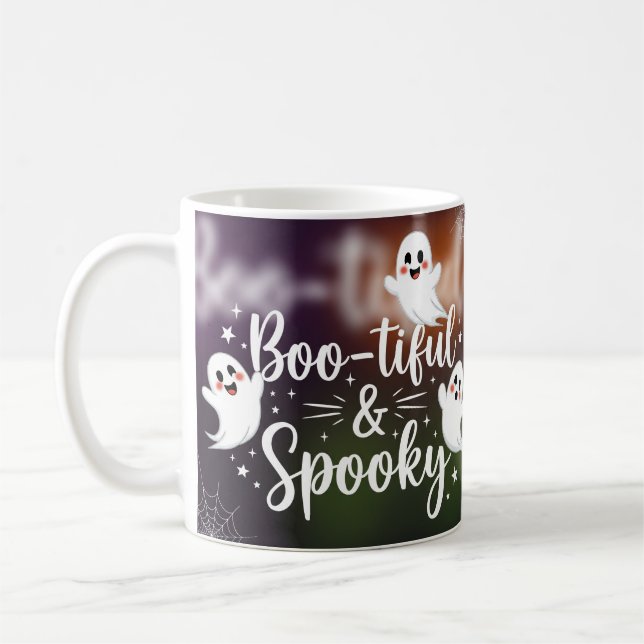 Taza De Café Hermoso y espeluznante - Fantasma lindo Halloween (Izquierda)