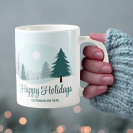 Taza De Café Hermosos árboles navideños en invierno personaliza