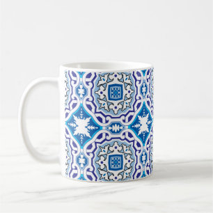 Taza De Café 💙 Hermosos Azulejos azules, IV,