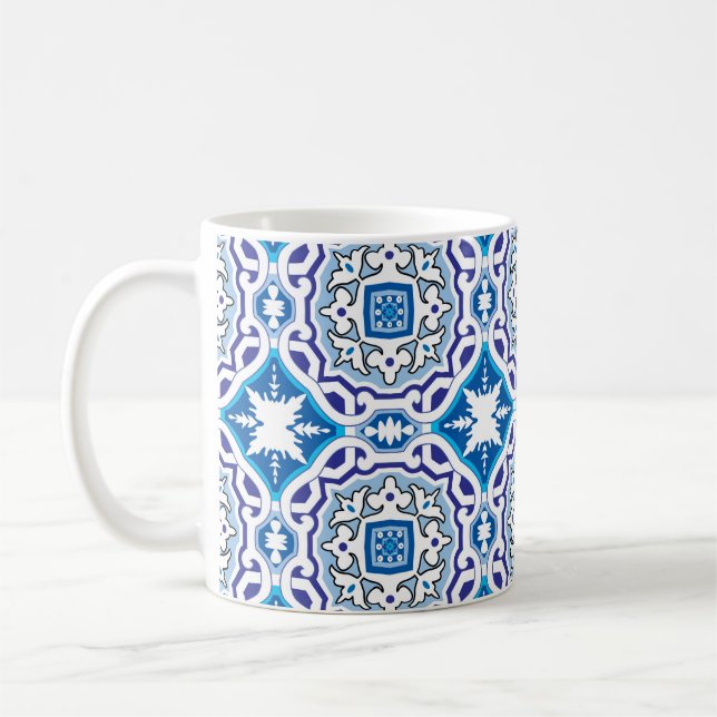 Taza De Café 💙 Hermosos Azulejos azules, IV,  (Izquierda)