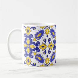 Taza De Café 💙💛 Hermosos Azulejos azules y amarillos 