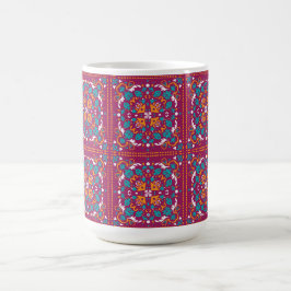 Taza De Café 🤩 Hermosos Azulejos granates y turquesas,  