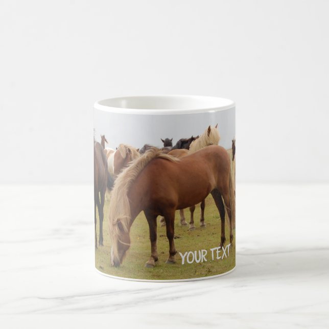Taza De Café Hermosos caballos marrones (Centro)