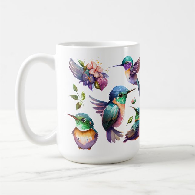 Taza De Café Hermosos Hummingbirds para los amantes de los pája (Izquierda)