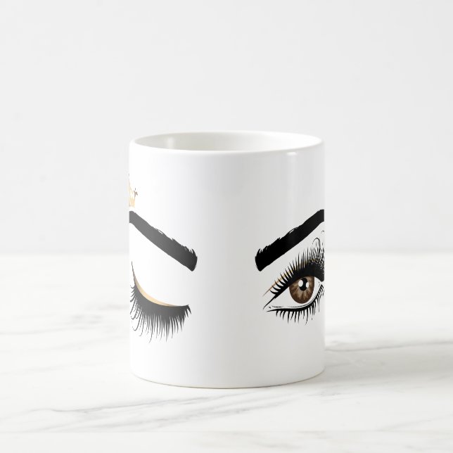 Taza De Café Hermosos latigazos que azotan los ojos guiñando el (Centro)