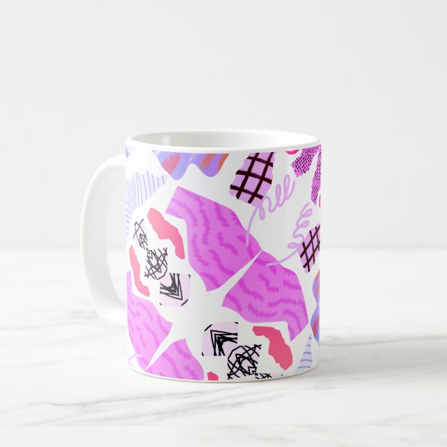 Taza De Café Hermosos matices de morado Abstracto Mug (Anverso izquierdo)