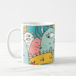 Taza De Café Hermosos monstruos al estilo Boho, sin costuras.