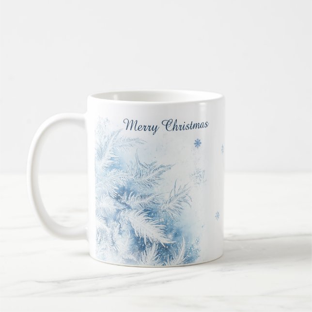 Taza De Café Hermosos Navidades de escarcha de invierno (Izquierda)