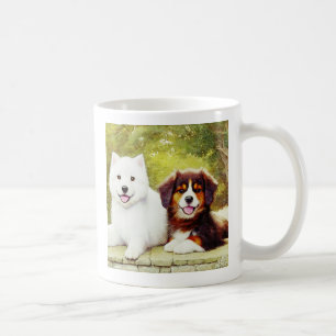 Taza De Café Hermosos pastores Samoyed e inglés Shepherd