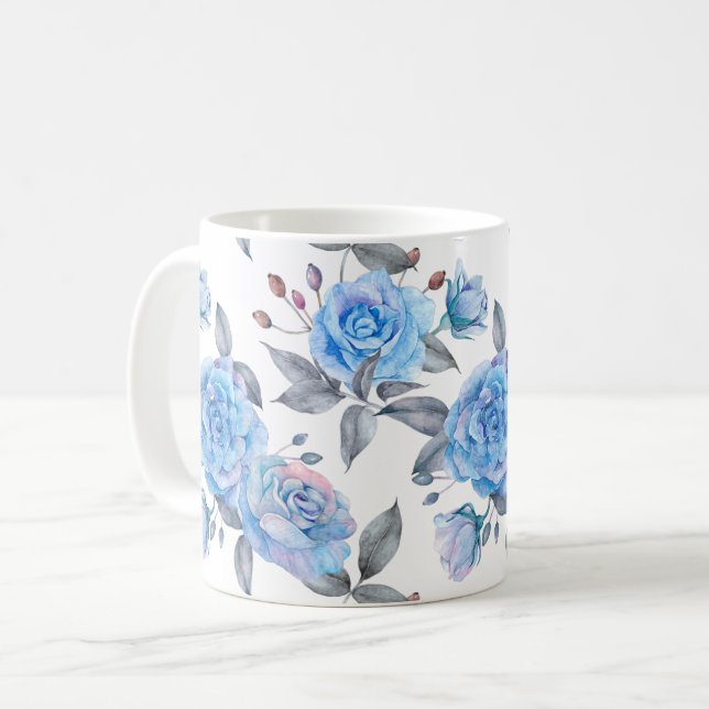 Taza De Café Hermosos rosas azules (Anverso izquierdo)