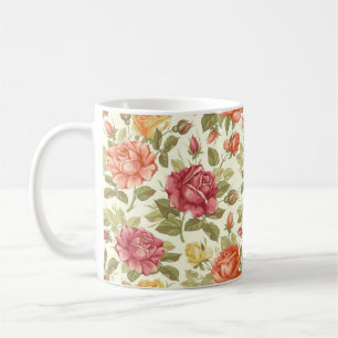 Taza De Café Hermosos Rosas rojos y de piel