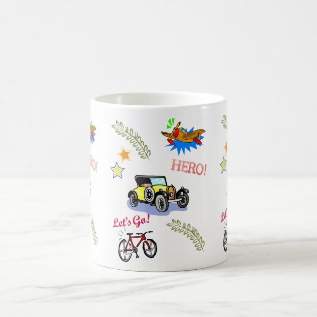 Taza De Café Hero Bicycle Car Airplane Mug (Centro)