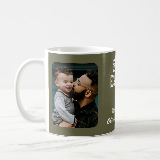 Taza De Café Hero Daddy Father`s Day 2 Photo Collage (Izquierda)