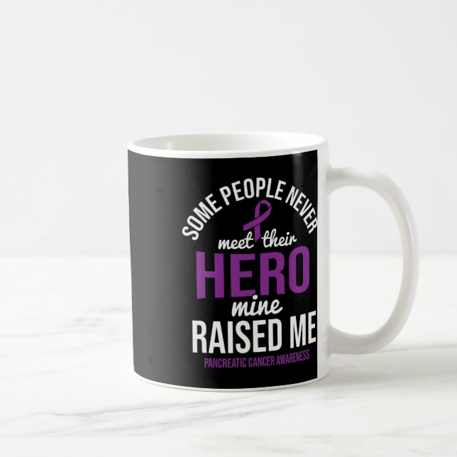 Taza De Café Hero me crió Pancreatic Cancer Awareness Pancrea (Derecha)