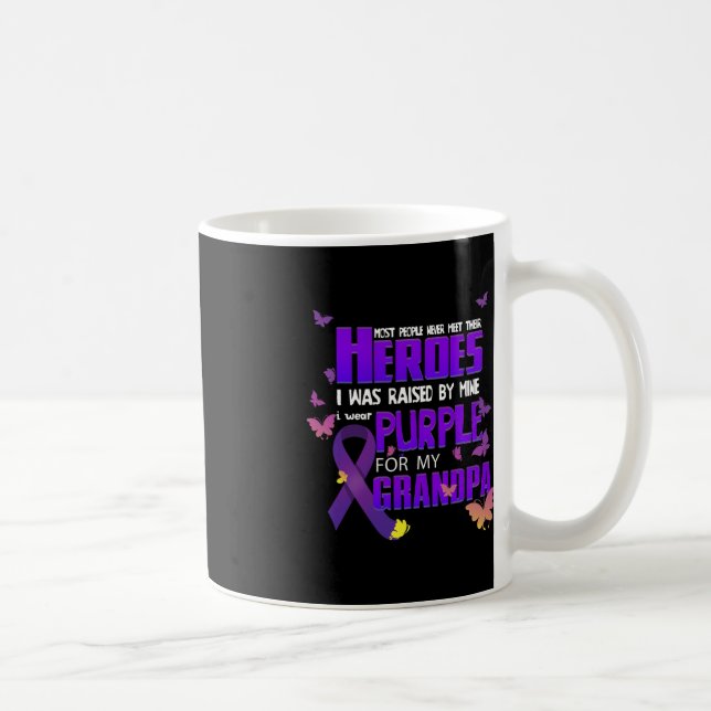 Taza De Café Héroe Abuelo Morado Noviembre Cáncer Pancreático A (Derecha)