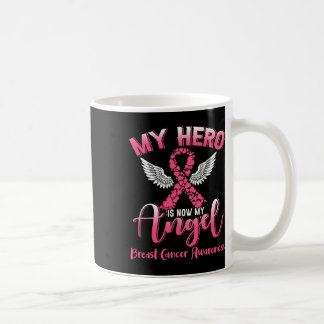 Taza De Café Héroe Ahora Es Mi Ángel Cáncer De Mama Lazo Rosa G