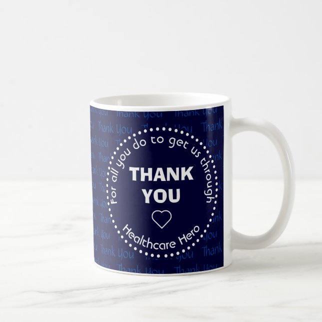 Taza De Café Héroe de la atención médica personalizada GRACIAS  (Derecha)