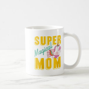 Taza De Café Héroe de unicornio arcoiris de mamá súper mágica