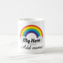 Héroe del arcoiris personalizado gracias mug