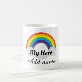 Taza De Café Héroe del arcoiris personalizado gracias mug