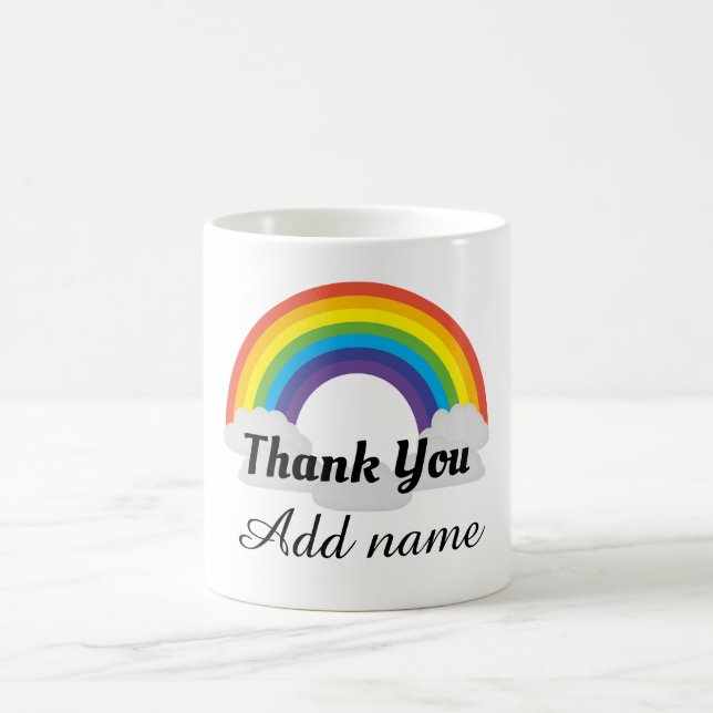 Taza De Café Héroe del arcoiris personalizado gracias mug (Centro)