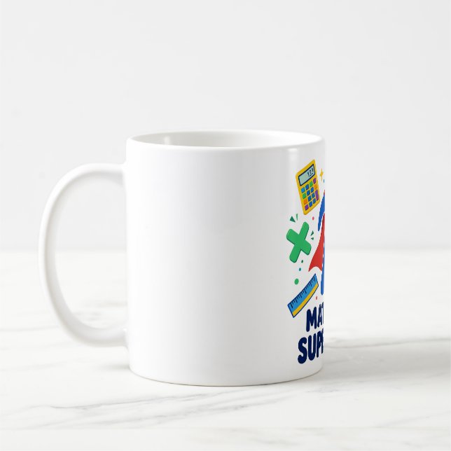 Taza de café Héroe Mi Superpoder es la Matemática (Izquierda)