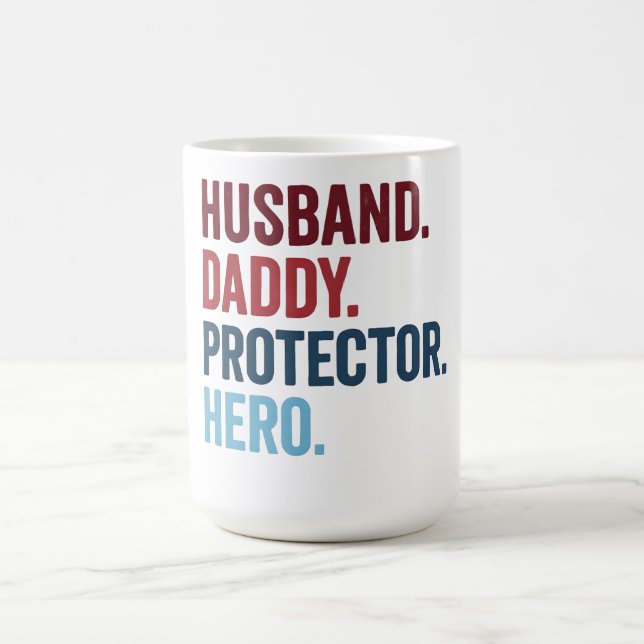 Taza De Café Héroe protector de papá de marido (Centro)