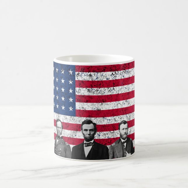 Taza De Café Héroes de la unión y la bandera americana (Centro)