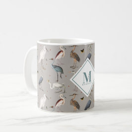 Taza De Café Heron Bird Egret Nature Monogramed
