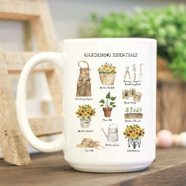 Taza De Café Herramientas de jardinería acuarela Jardín de gira