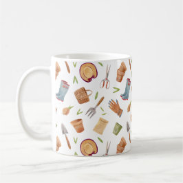 Taza De Café Herramientas de jardinería de acuarela personaliza
